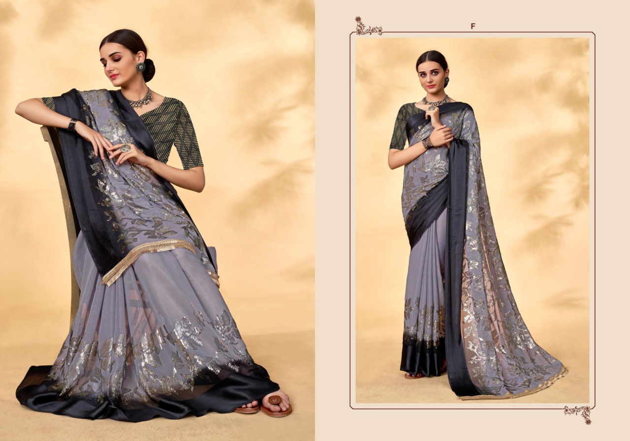 Ynf Varnam New Exclusive Wear Fancy Designer Sequence Satin Saree Collection
